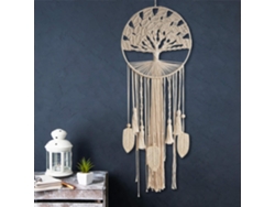 Atrapasueños de árbol de la vida de 30*100cm atrapasueños colgante de pared de macramé con hoja de pluma ZMDECQNA