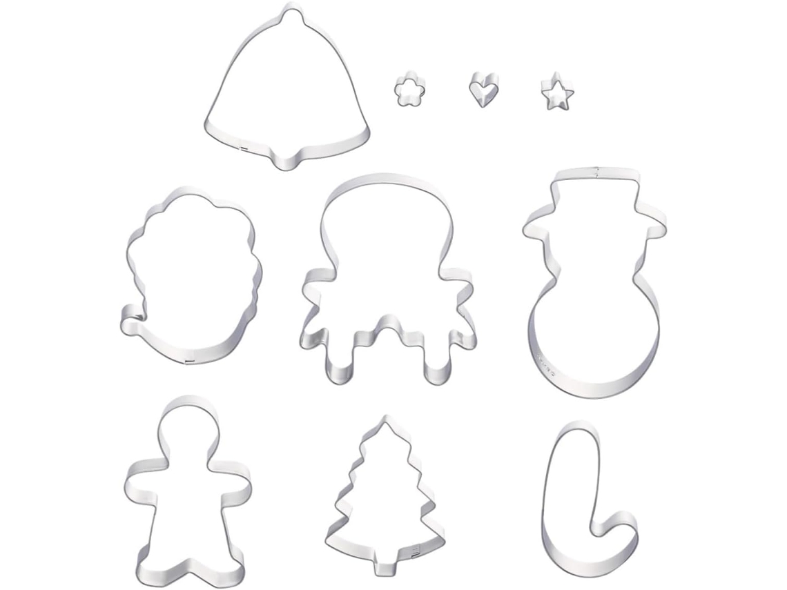10piezas Kit Cortadores Galletas Acero Inoxidable Molde Pasteles Fiestas Infantiles Navidad