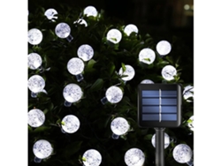 Set Lámparas Solares 5m 20 Bombillas Forma L Fiestas Aire Libre Decoración Jardín Camping