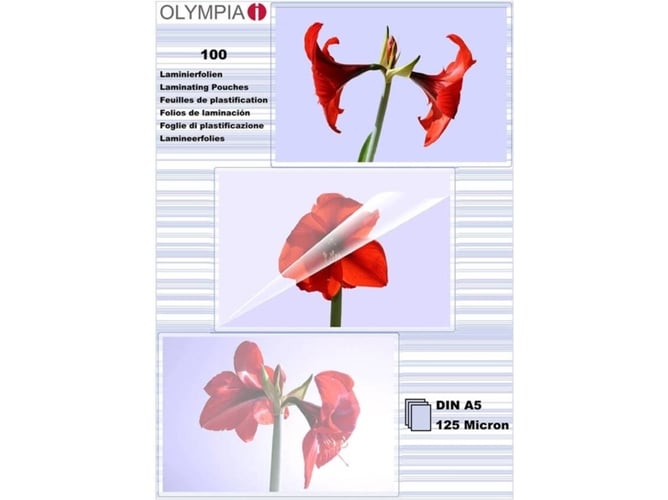 Fundas de Plastificar OLYMPIA 1x100 DIN 125 micron (100 un - A5)