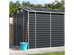 Caseta de jardín de acero galvanizado antracita (191 x 725 x 198 cm) DKD Home Decor