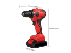Taladro percutor de 21 V, 80 Nm, 2 velocidades, LED