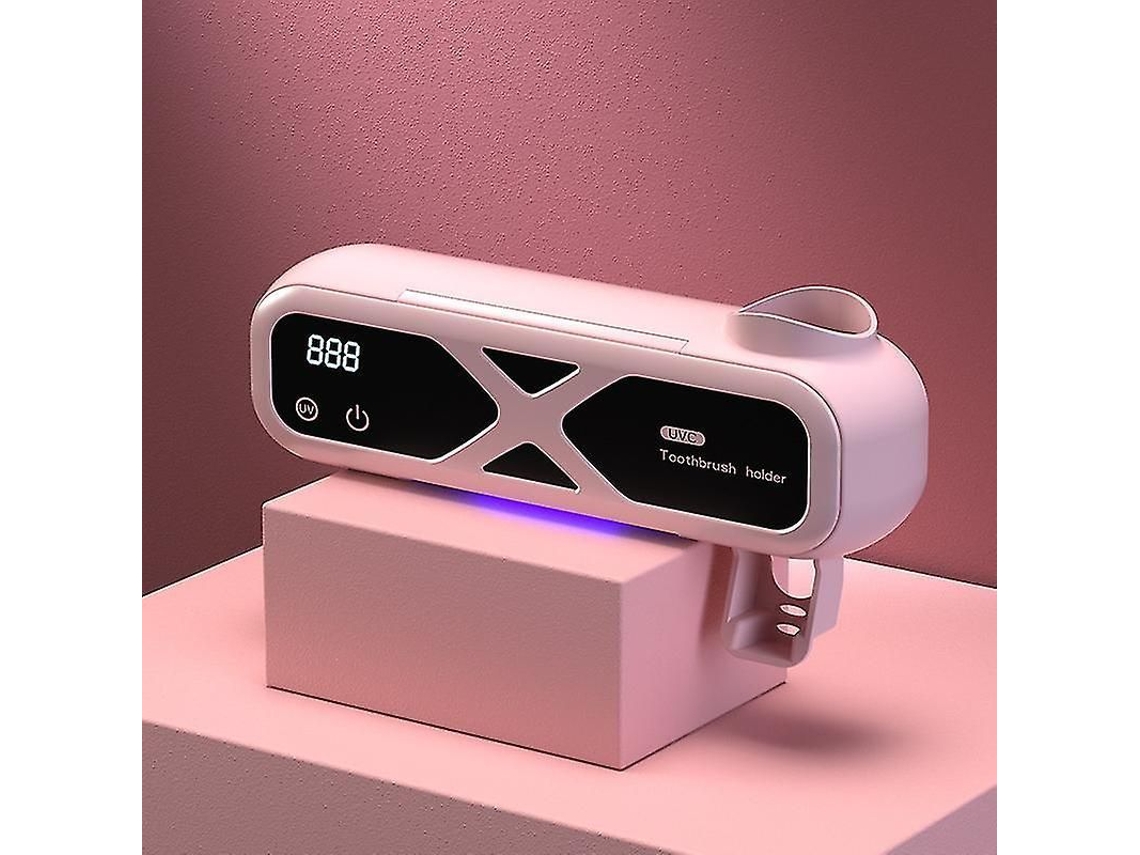 Esterilizador De Cepillos De Dientes De Pared Con Ozono Y Luz Uv - Rosa