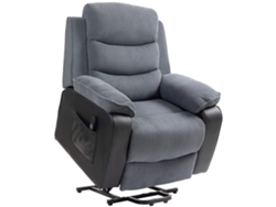 Sillón Relax Sillón Reclinable Eléctrico Elevador De Personas Con Control Remoto Puerto Usb Y Bolsillos Laterales Gris Oscuro