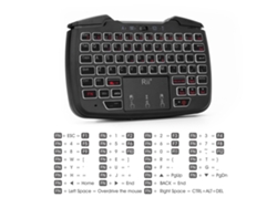 Rii Rk707 Combo Controle Sem Fio 2.4ghz Teclado Mouse Touchpad Retroiluminação Branca Turbo Vibração