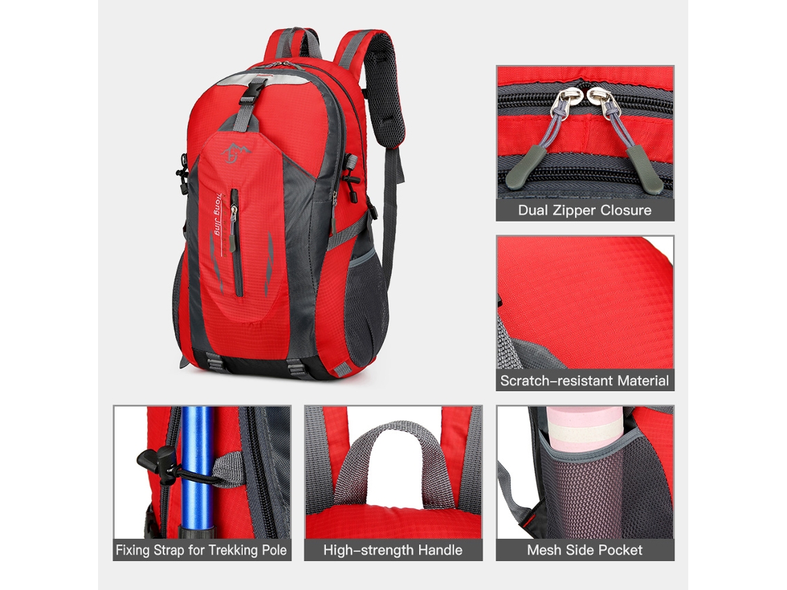 Mochila De Trekking Ligera E Impermeable De 40 Litros Para Senderismo, Camping Y Viajes Al Aire Libre - Para Hombres Y Mujeres