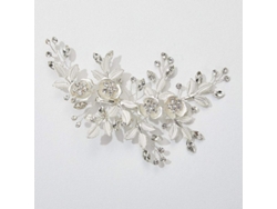 Peineta Nupcial Rosa Claro Con Diamantes De Imitación Y Flores De Cuentas - Accesorio Para El Cabello Hecho A Mano Para Mujer
