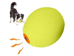 Bola de borracha 2026 para cães, flutua e emite som, brinquedo interativo para cães de pequeno, médio e grande porte (verde, 6,5 x 8 cm)