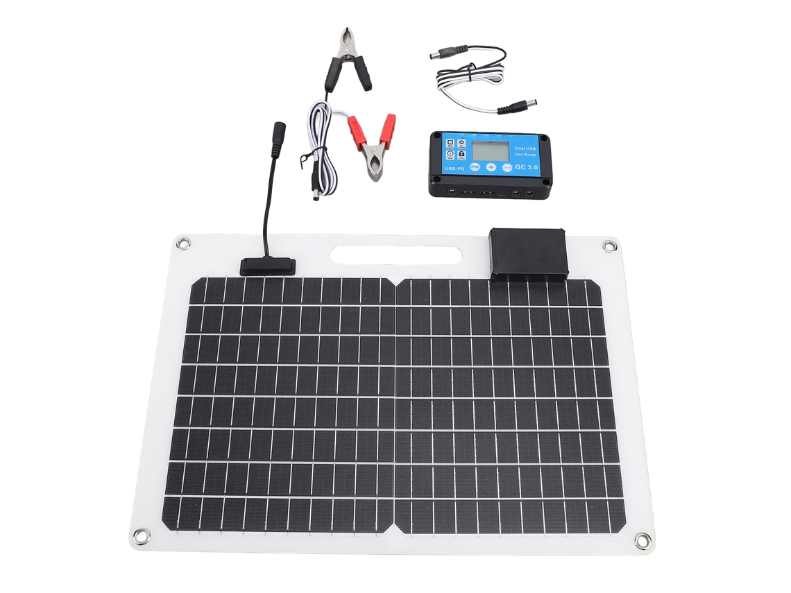 Cargador De Batería Para Panel Solar De Silicio Monocristalino De 100 W, Controlador De 12 V/24 V, 100 A, Doble Puerto Usb.