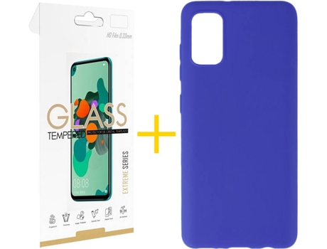 Kit Funda + Protector de Pantalla Samsung Galaxy A51 5G SKYHE Liso (Azul)