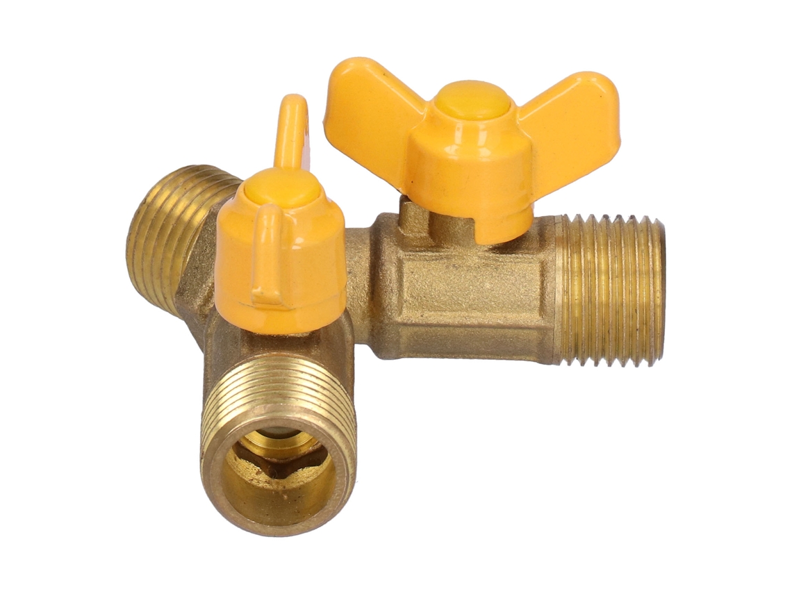 Válvula de bola de gas trifásica, rosca macho G1/2, para gas natural con MARCA