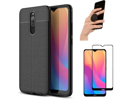 Carcasa, Protector y Popsocket Xiaomi Redmi 8 Rugged Leather Negro
