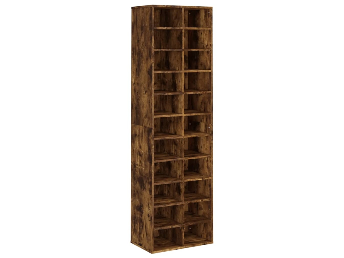 Zapatero de derivados de madera de roble ahumado, 54x34x183 cm, MAISON EXCLUSIVE