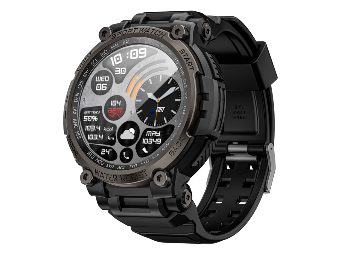 Reloj Inteligente (llamada Bt Y Monitorización De Frecuencia Cardíaca) Lokmat Attack Max, Pantalla Táctil De 1,53 Pulgadas, Rastreador Deportivo Y De Salud Impermeable