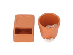 Maceta de resina con autorriego para suculentas con cara sonriente, ideal para decoración de interiores y exteriores.