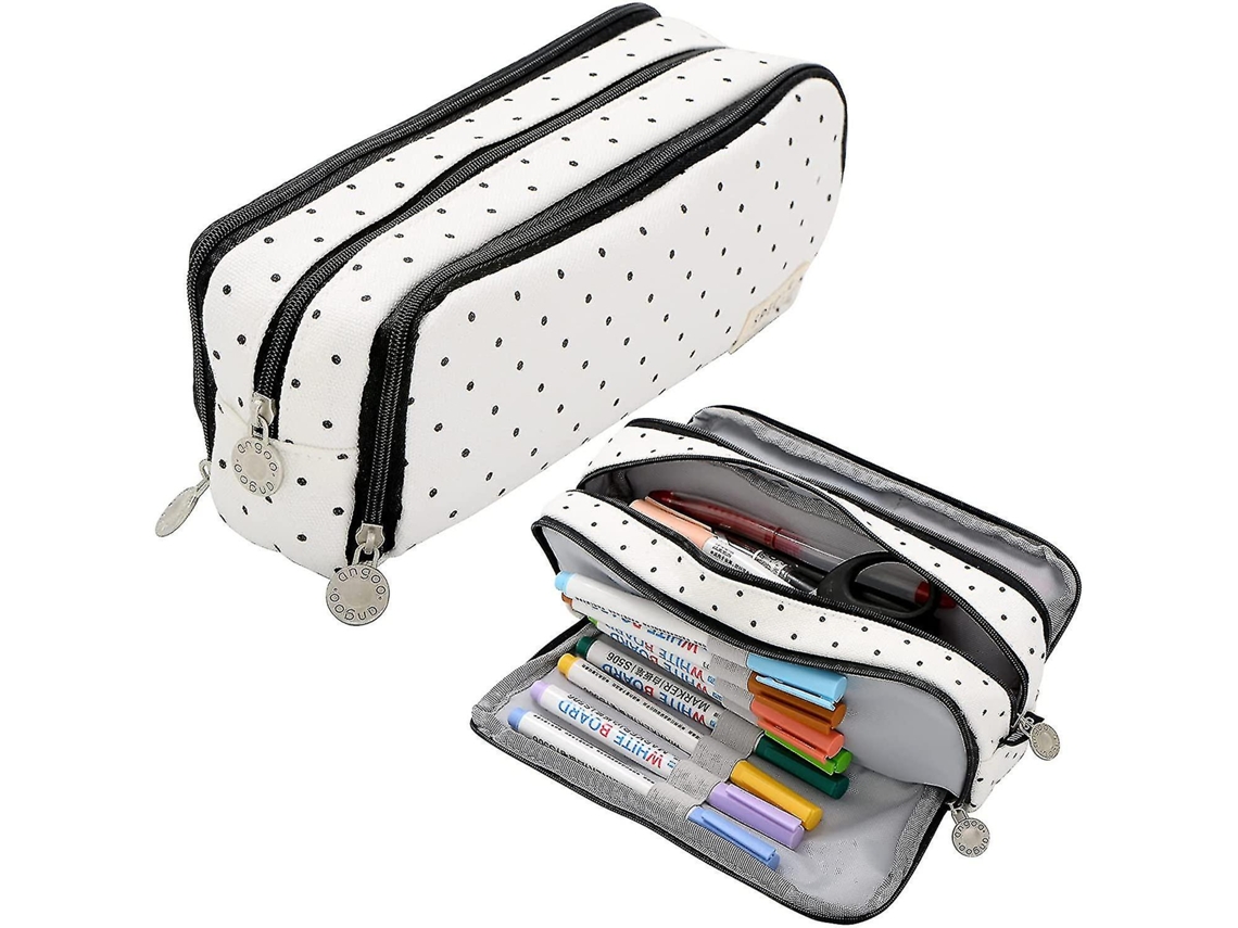 Estuche para lápices de gran capacidad de 21 cm, 3 compartimentos, estuche grande Chennnls