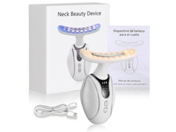 Masajeador facial portátil con luces LED de 7 colores para mejorar el cuidado del cuello y los hombros.