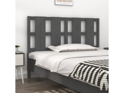 Cabecero De Cama Madera Maciza De Pino Gris 145,5x4x100 Cm