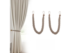Set 2 Abrazaderas Para Cortinas De Poliéster - Sujetadores Decorativos - Marrón Café