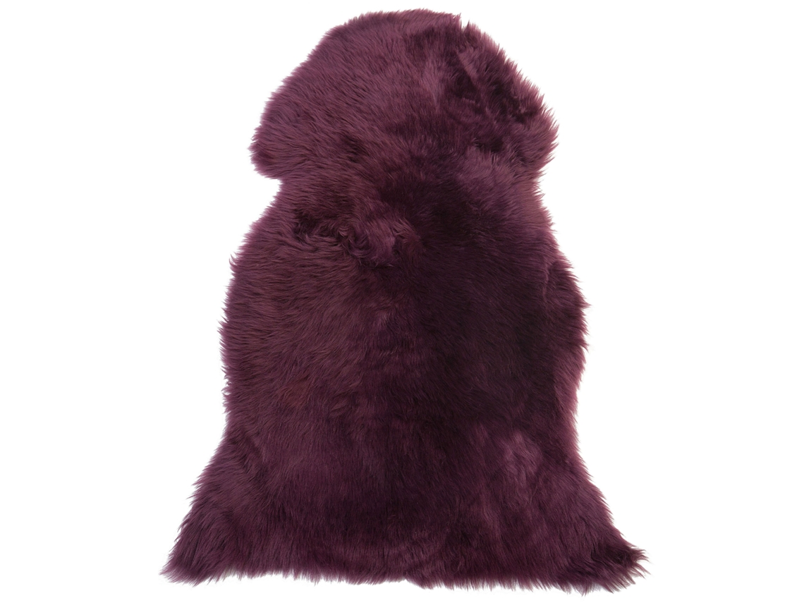 Alfombra de pelo largo BELIANI Uluru de Piel de oveja Violeta 65x110