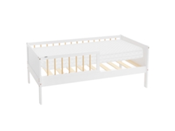 Cama infantil ML-Design 70 x 140 cm blanco-natural con colchón de espuma y proteccion