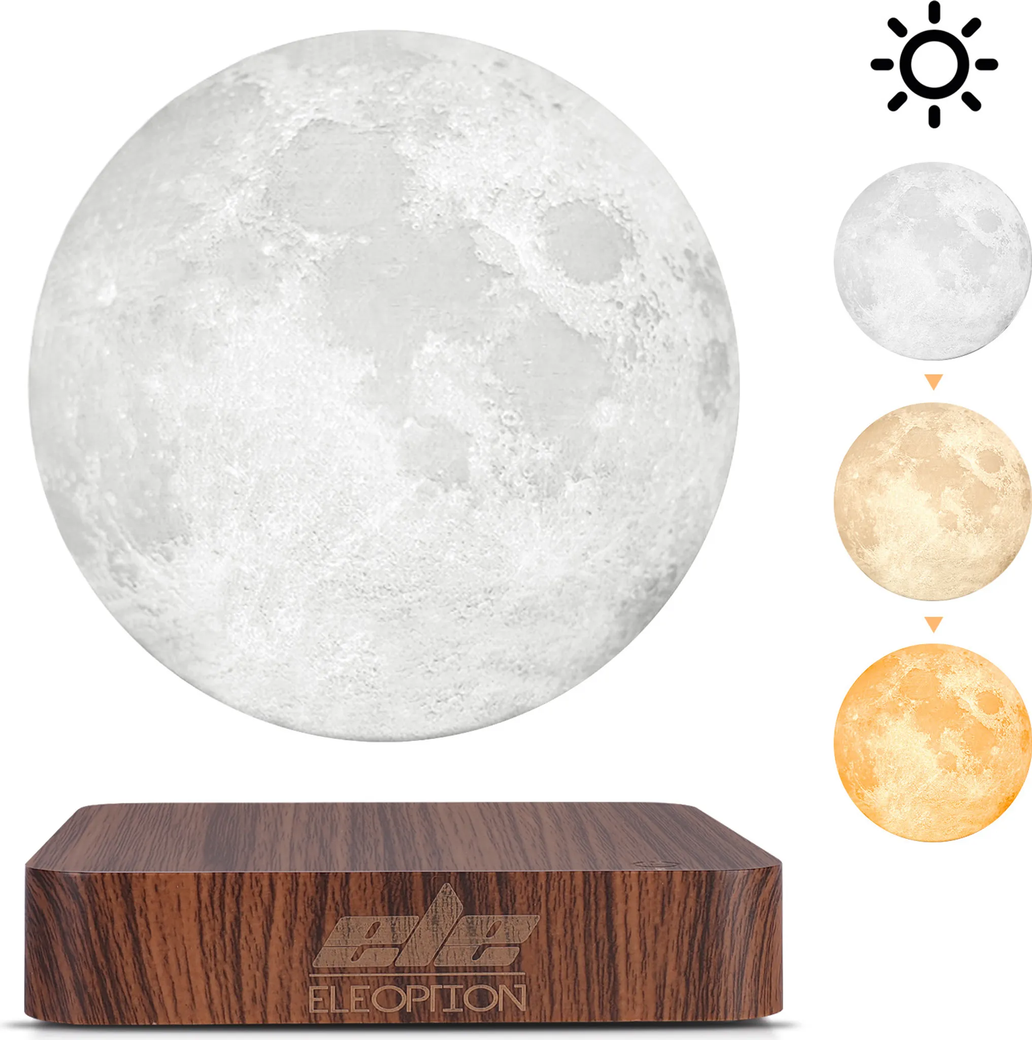 Lámpara de levitación magnética 3D con forma de luna galáctica marrón