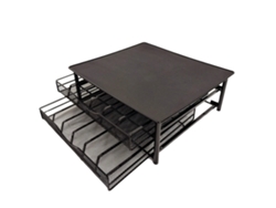 Soporte para cápsulas de café, capacidad para 72 cápsulas, diseño retráctil, color negro.