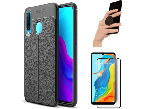 Carcasa, Protector y Popsocket Huawei P30 Lite Rugged Leather Negro