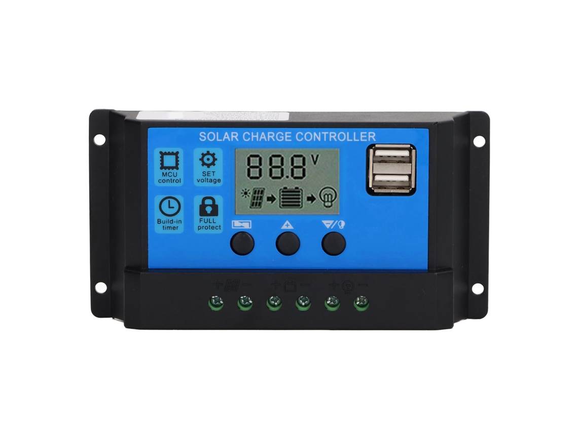 Controlador De Panel Solar Pwm Mppt 12v 24v 100a Con Pantalla Lcd Regulador Fotovoltaico Cargador Solar