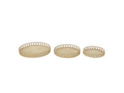 Set 3 Centro Mesa Bambú Natural Marron 58x58x9cm