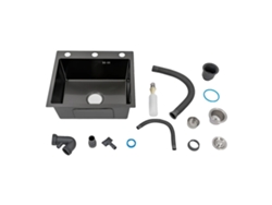 Fregadero de cocina de acero inoxidable con reducción de ruido, color negro OEM