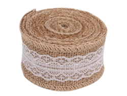 2 rollos de 5 m de hermosos adornos de encaje de lino para el hogar, Navidad, bodas y accesorios de bricolaje Kofihety