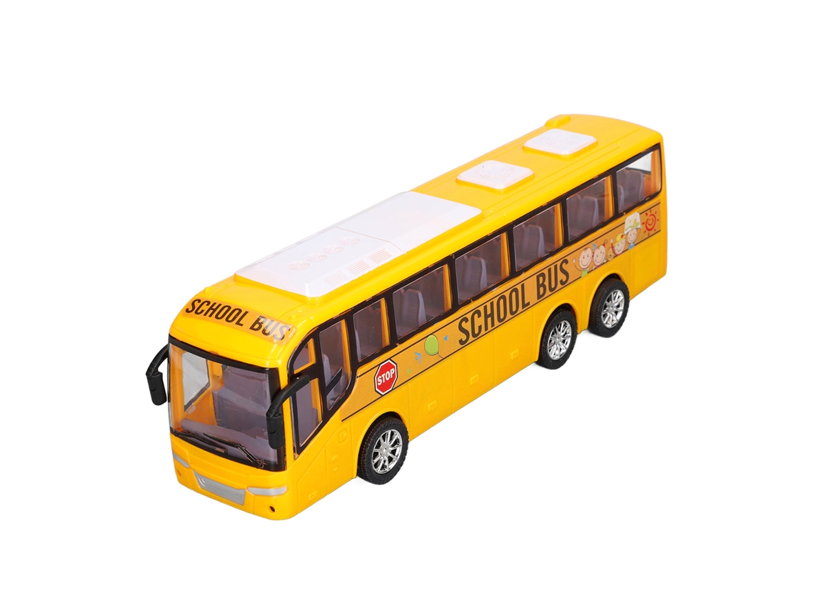 Juguete De Autobús Mini Modelo De Coche Inercial Amarillo Con Detalles Finos Simulación Alta Regalo Para Niños Mayores De 3 Años Decoración Hogar