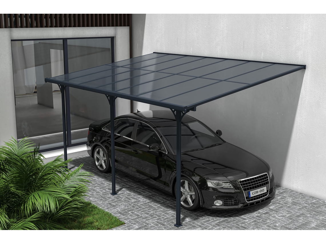 Cazeboo Pérgola Cubierta para Terraza de Aluminio Premium, gris 4,5x3 m KLEO