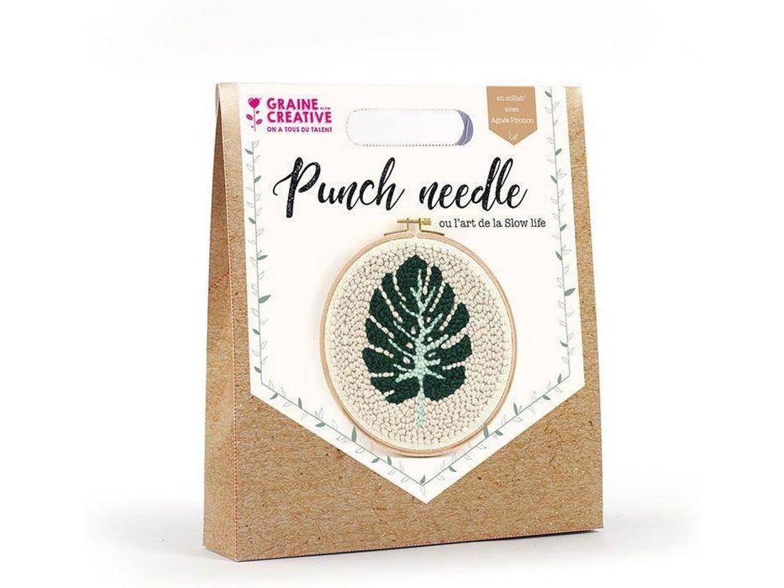 Kit Punch Needle 20 cm GRAINE CRÉATIVE Hoja Tropical