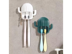 2026-portavasos De Cactus Para Baño Colgante Autoadhesivo (blanco/verde Oscuro)