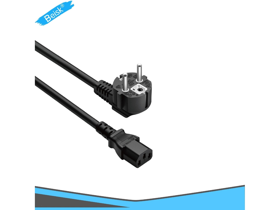 Cable de alimentación de CA Bsk 3071 de 1,5 m, 600 W de potencia, seguro, estable y duradero, apto para electrodomésticos y equipos de oficina Beisk.