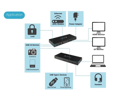 Dynabook Pa5356E-1Prp Dock & Duplicador de puerto con cable Usb 3.2 Gen 1 3.1 Gen 1 Tipo-C Negro