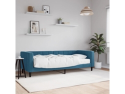 Sofá Cama Con Colchón Terciopelo Azul 80x200 Cm
