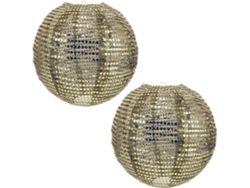 Juego De 2 Faroles Colgantes Con Purpurina Dorada, Temática Disco Con Globo Terráqueo, Para Eventos Y Festivales.
