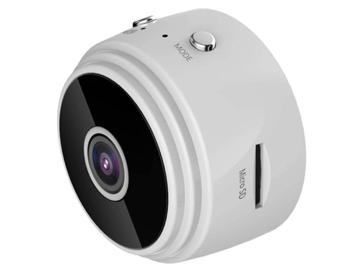 Minicámara IP inalámbrica Yizhood HD 1080P con visión nocturna, detección de movimiento y alerta de movimiento (blanca)