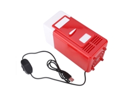 Mini Refrigerador Usb Para Pc Resfriador E Aquecedor De Bebidas Lata Vermelho