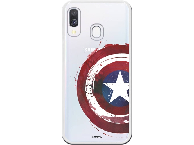 Carcasa Samsung Galaxy A40 MARVEL Capitán América Transparente