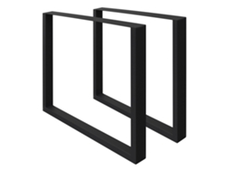 Set de 2 Patas de mesa industrial ECD 70 x 72cm acero en polvo negro perfiles cuadradros