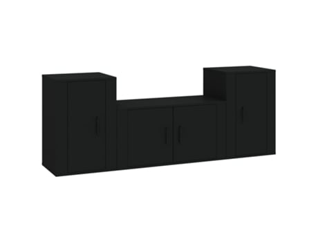 Conjunto 2 de muebles para TV VIDAXL madera contrachapada negro