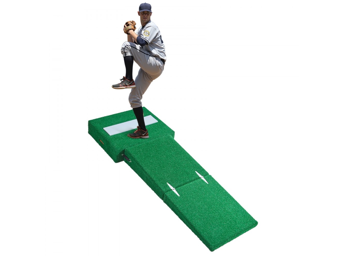 Montículo de lanzamiento de césped sintético portátil Tekmaquinas de 77" para béisbol y sóftbol