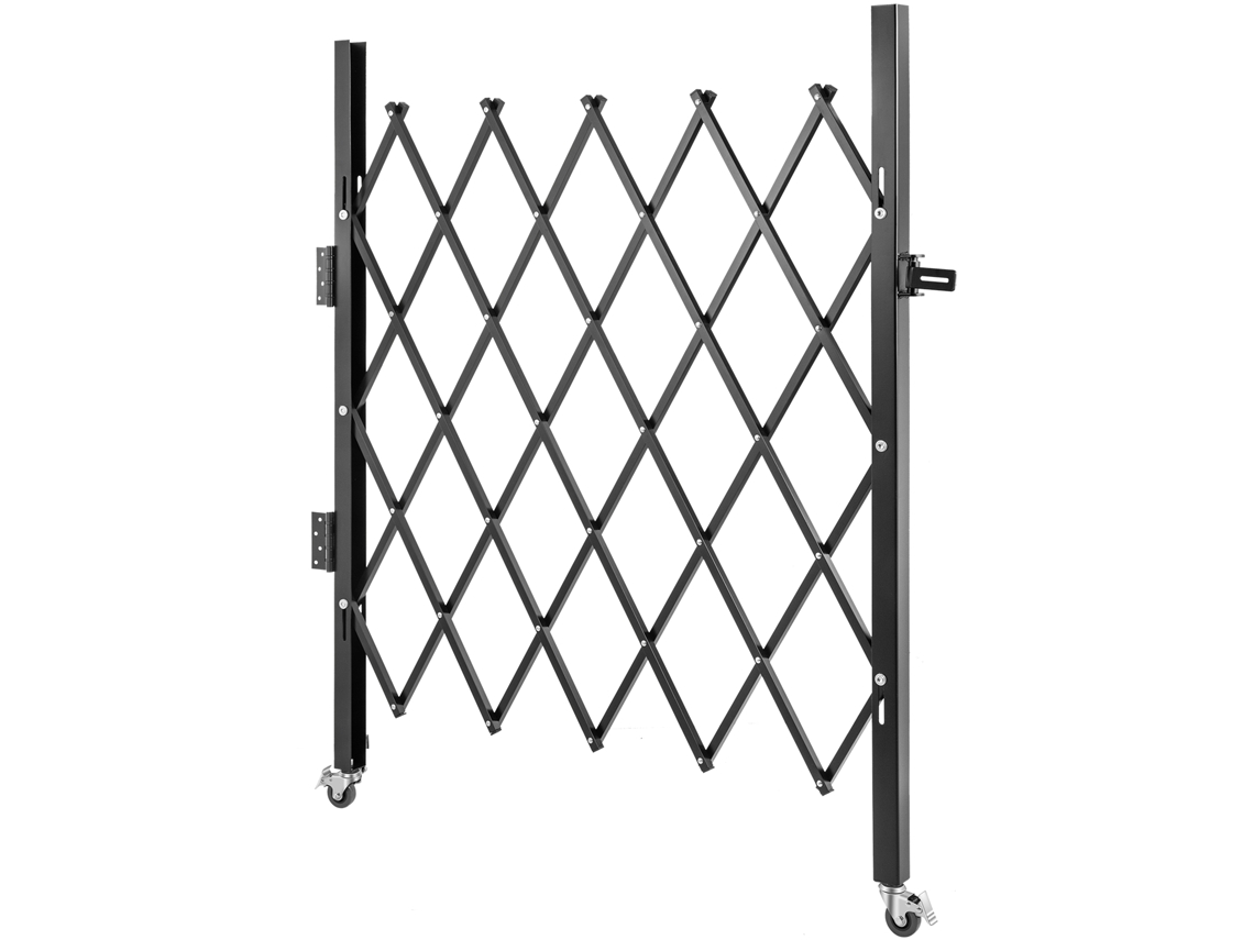 Puerta de tijera extensible Succebuy de 108 x 131 cm con ruedas móviles
