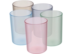 Juego de 5 toallas de baño de plástico transparente.