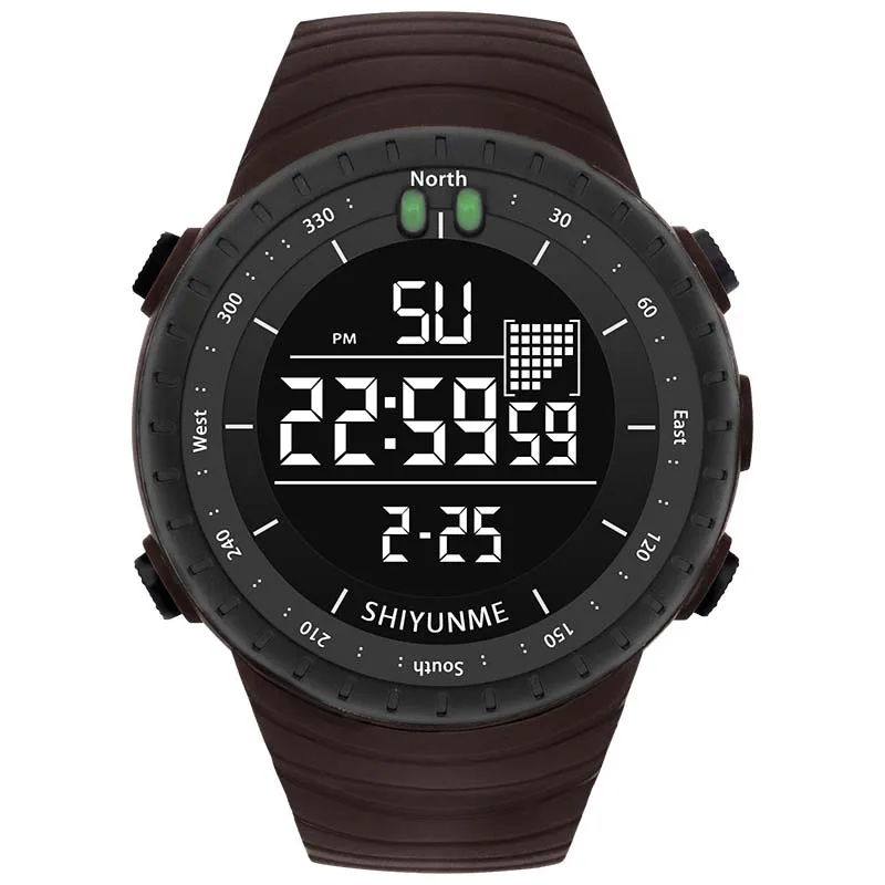 Reloj Deportivo Para Hombre (color Café), Resistente Al Agua Hasta 50 Metros, Con Esfera De Estilo Militar.
