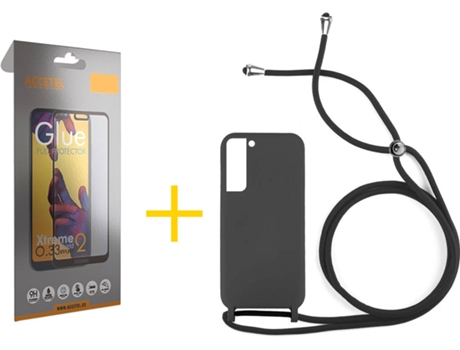 Carcasa + Protector de Pantalla para Samsung Galaxy S22 Plus 5G ACCETEL Negro